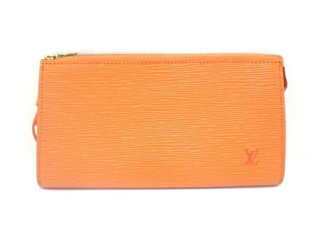 LOUIS VUITTON Bag Pochette Accessoires Pouch Clutch handle Epi Mandarin